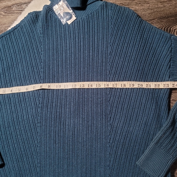NWT Lord & Taylor Cotton Blend Turtleneck in Colour Reflecting Pond (Teal) Sz S - Picture 6 of 8